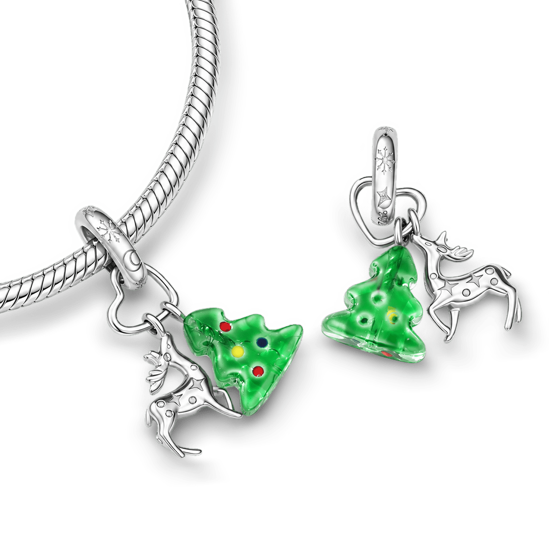 Gnoce Reindeer & Christmas Tree Pattern Dangle Charm_6