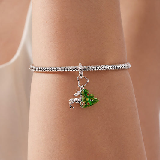 Gnoce Reindeer & Christmas Tree Pattern Dangle Charm_2