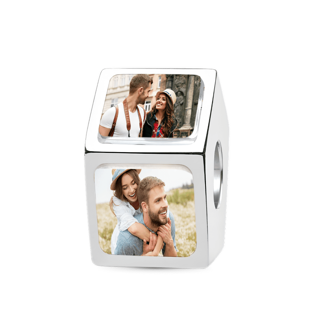 Gnoce Multi-sided Photo Custom Charm Bead Platinum-plated Silver Blend_5