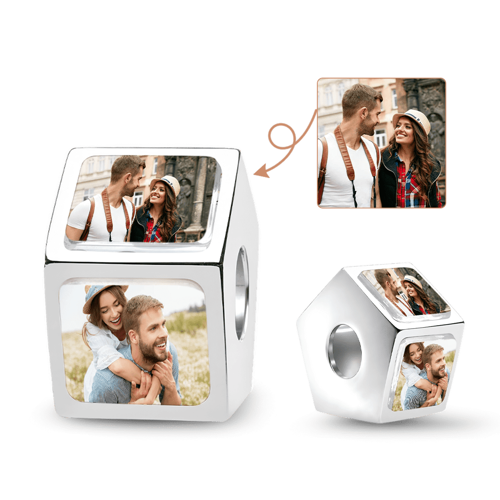 Gnoce Multi-sided Photo Custom Charm Bead Platinum-plated Silver Blend_2