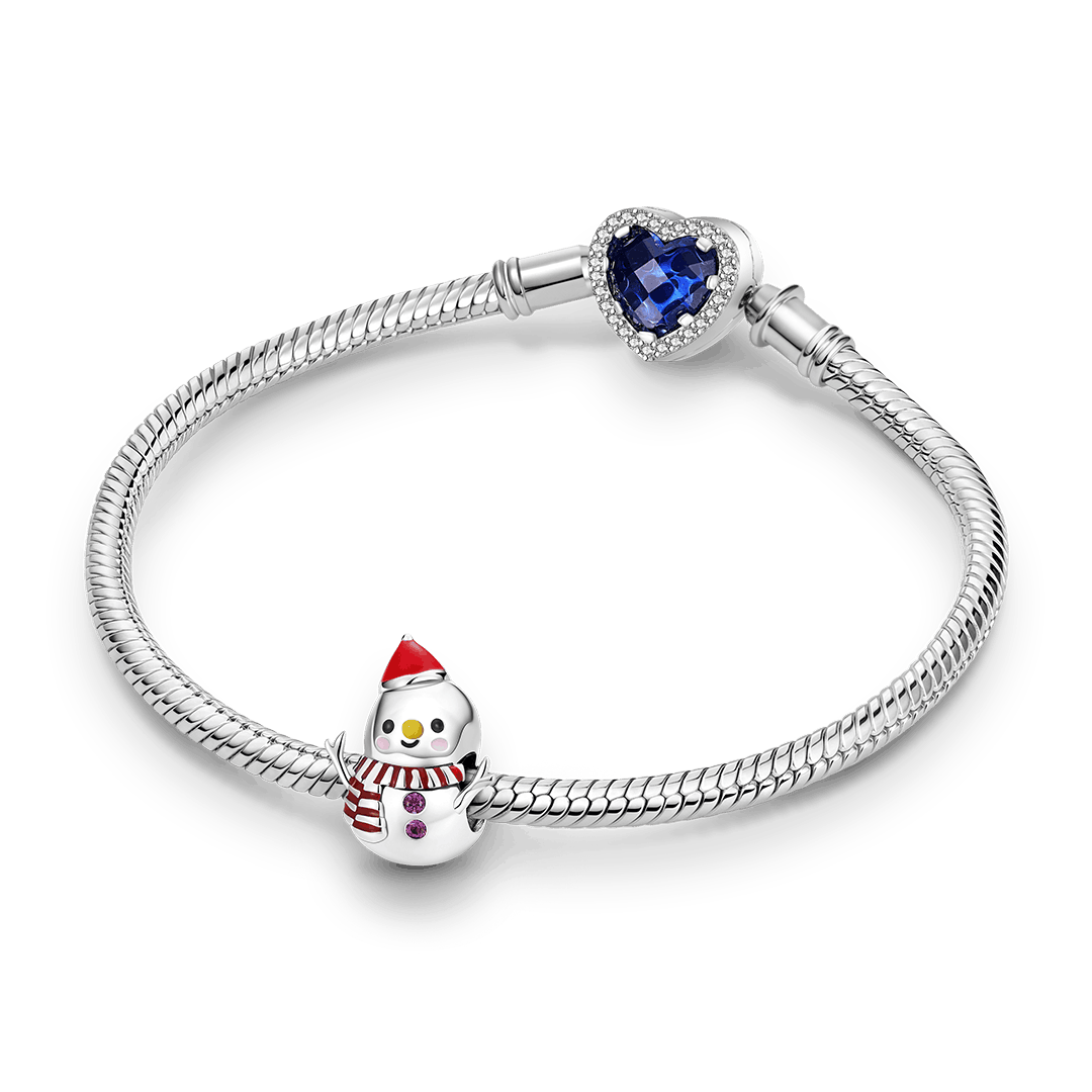Cute Snowman Charm Bead 925 Sterling Silver_3