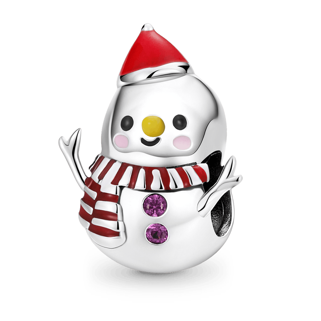 Cute Snowman Charm Bead 925 Sterling Silver_1
