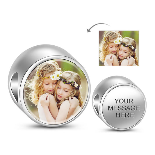 Gnoce "Only for You " Elegant Round Shape Engravable Personalized 925 Sterling Silver Simple Charm_1