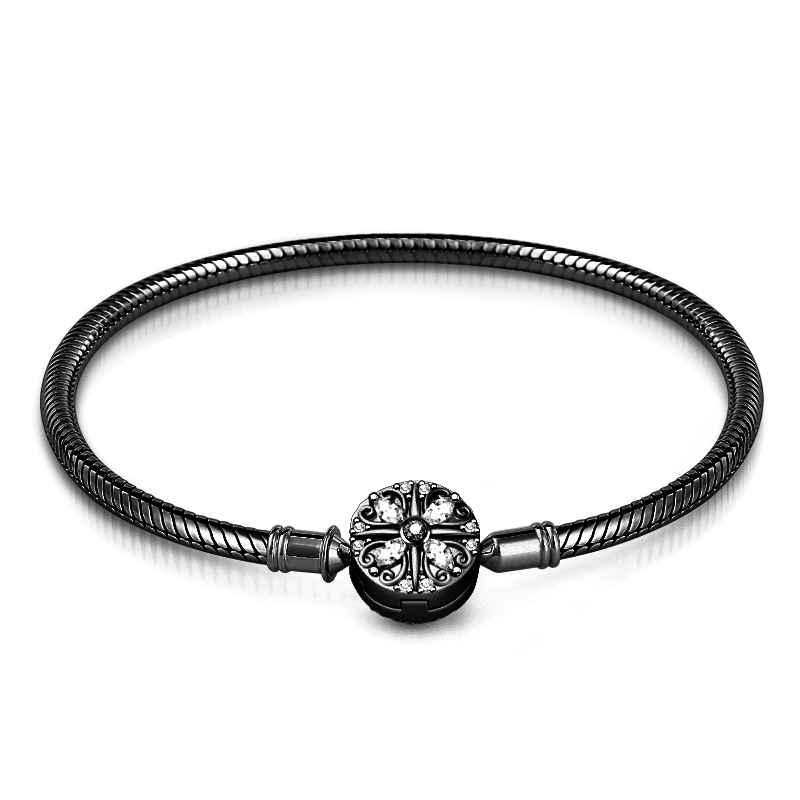 Gnoce Black Four-leaf Clover Bracelet_1