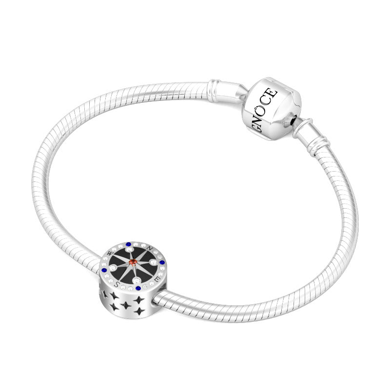 Gnoce Mysterious Compass Charm Platinum-plated Silver Blend_4