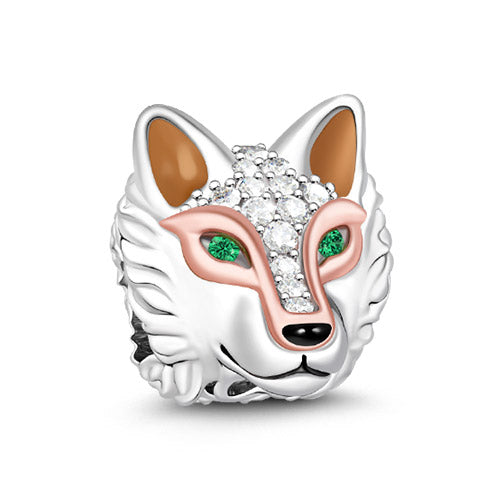 Gnoce Ancient Wolf Charm Platinum-plated Silver Blend_1