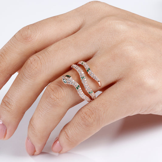 Gnoce Snake Ring Green Ring_3