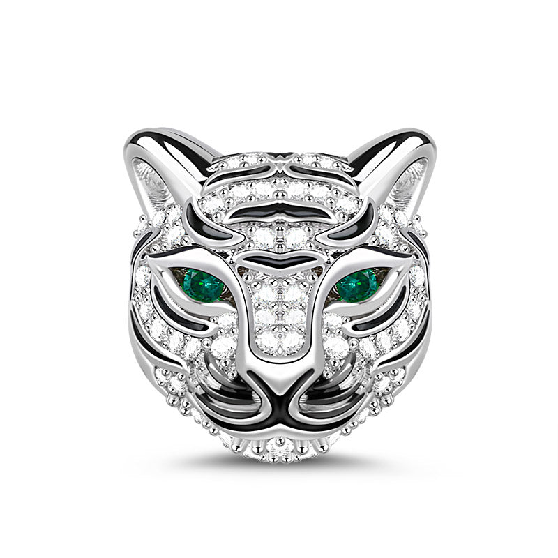 Gnoce Royal Tiger CZ Chinese Zodiac Charm Platinum-plated Silver Blend_1
