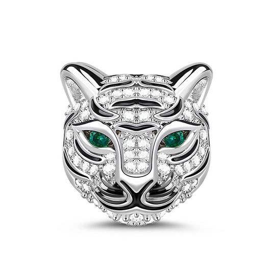 Gnoce Royal Tiger CZ Chinese Zodiac Charm Platinum-plated Silver Blend_1