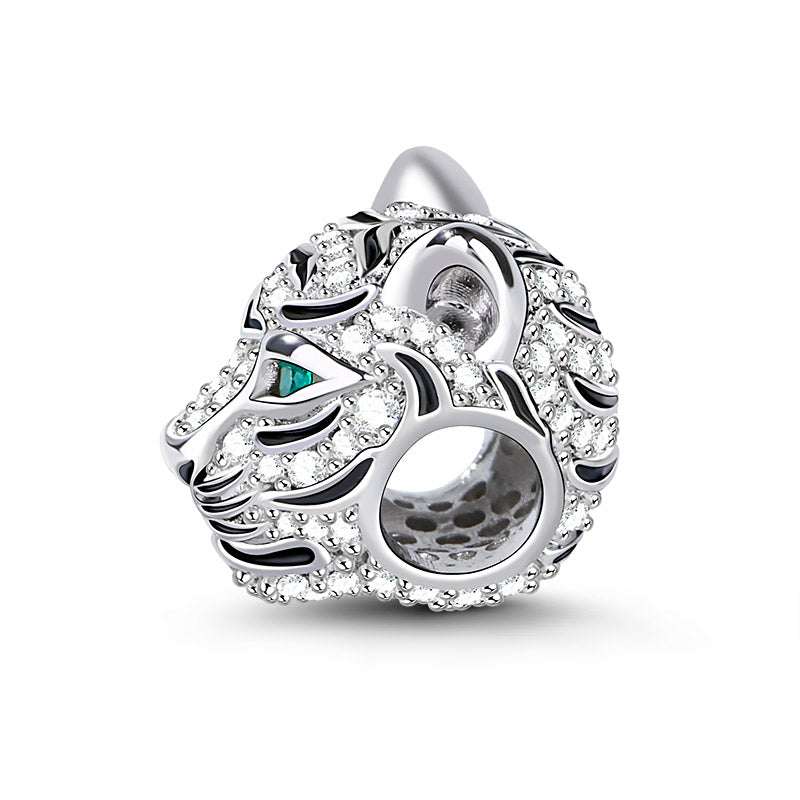 Gnoce Royal Tiger CZ Chinese Zodiac Charm Platinum-plated Silver Blend_2