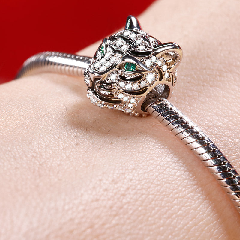 Gnoce Royal Tiger CZ Chinese Zodiac Charm Platinum-plated Silver Blend_3