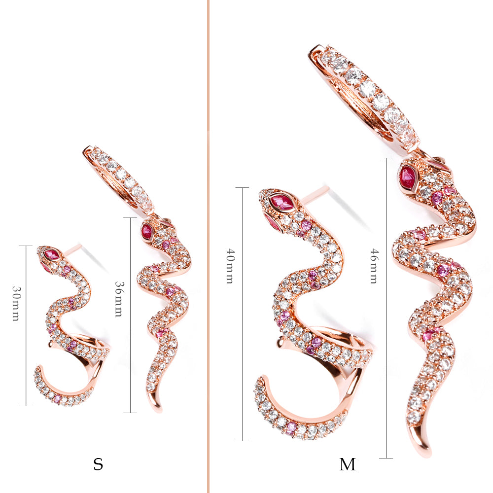 Gnoce Pink Snake Earrings_3