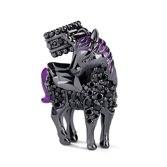 Gnoce "Divine Soul and Spirit" Black Plated Unicorn with Wings Beads 925 Sterling Silver Charm Pendant Locket fit for Bracelet/Necklace_1