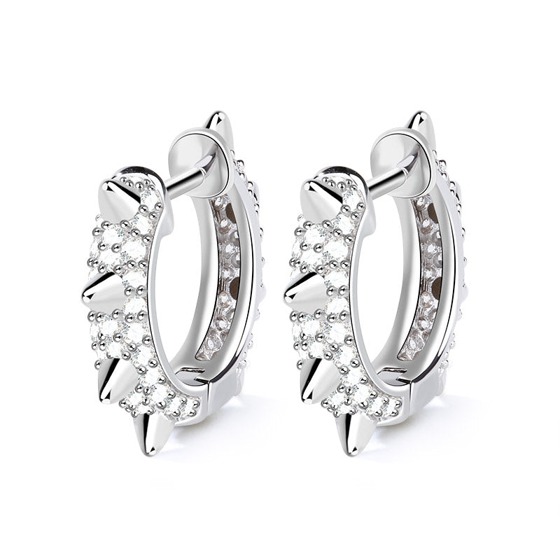 Gnoce Mohawk Earrings Platinum-plated Silver Blend_2