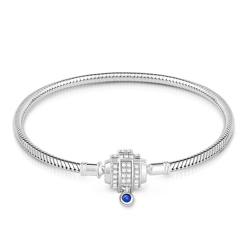 Gnoce "Love You Till Death" Birthstone Personalized Bracelet Sterling Silver With Cz_1