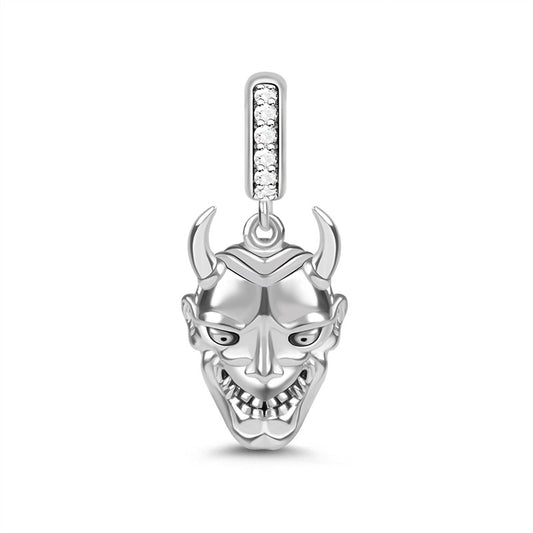 Gnoce "Reveal Your Mask" S925 Sterling Silver Hannya Mask Charm Pendant With CZ Stones_1