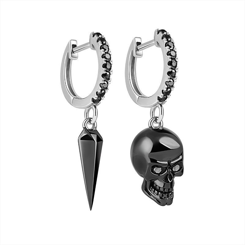 Gnoce Black Skull Awl Earrings_2