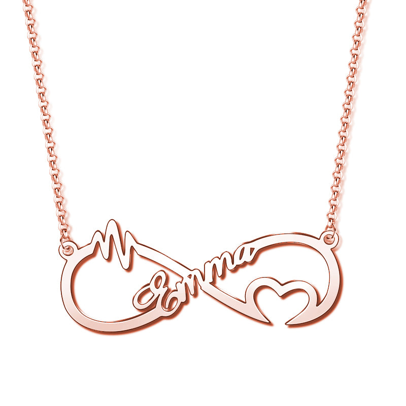 Gnoce "When Meet You" Personalized 925 Sterling Silver Infinity Necklace_1