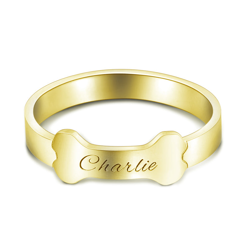 Gnoce "Pet love" Personalized Name Ring 925 Sterling Silver For Pet Lover_2