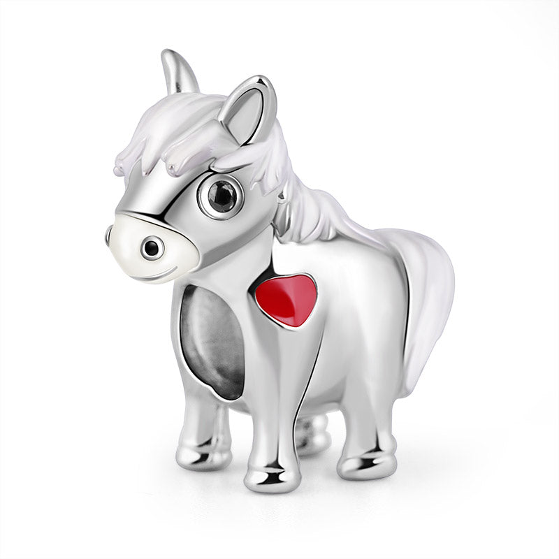Gnoce Horse Charm Platinum-plated Silver Blend_1