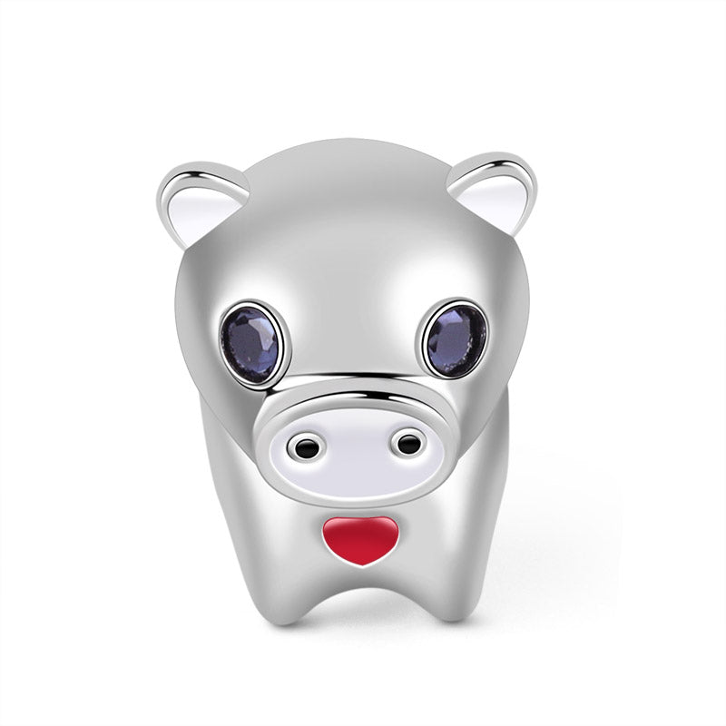 Gnoce "Bring You Happiness and Wealth" Pig-Shaped 925 Sterling Silver Charm Bead_1