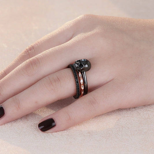 Gnoce Bicolor Stackable Skull Ring_3