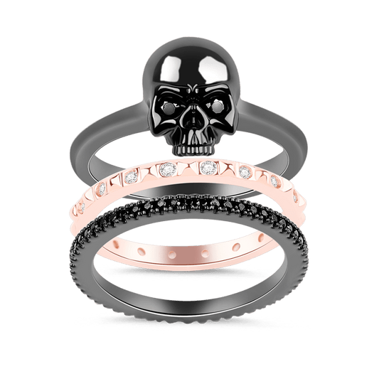 Gnoce Bicolor Stackable Skull Ring_1