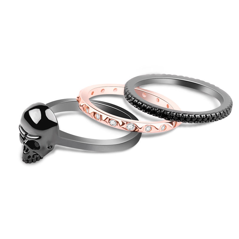 Gnoce Bicolor Stackable Skull Ring_2