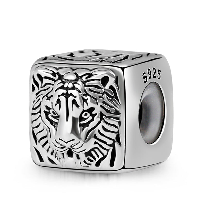 Tiger Men's Vintage Bead S925 Sterling Silver with Gift Copper Black Leather Men's Bracelet Jewelry for Men_2