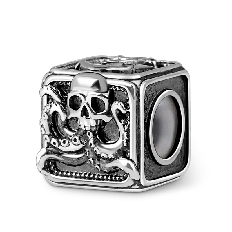 Crusu Vintage Bead & Customized Classic Beads S925 Sterling Silver with Gift Copper Black Leather Men's Bracelet Jewelry for Men_2