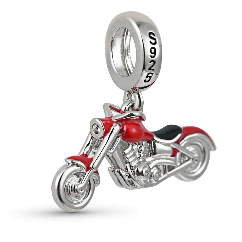 Gnoce Motorcycle Charm Platinum-plated Silver Blend_2