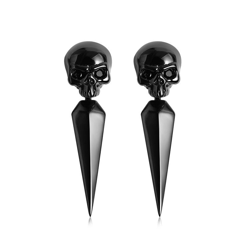 Gnoce Black Skull Earring Jackets_1