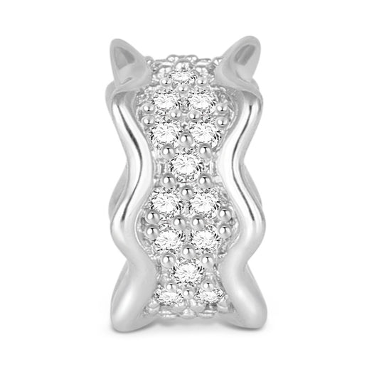 Gnoce White Zirconia Stopper Platinum-plated Silver Blend_1