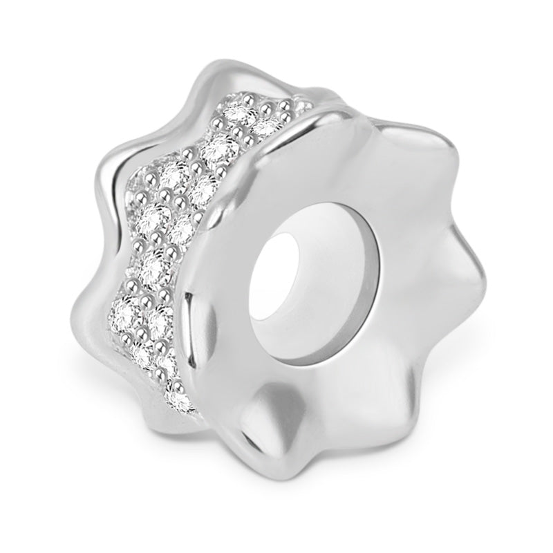 Gnoce White Zirconia Stopper Platinum-plated Silver Blend_2