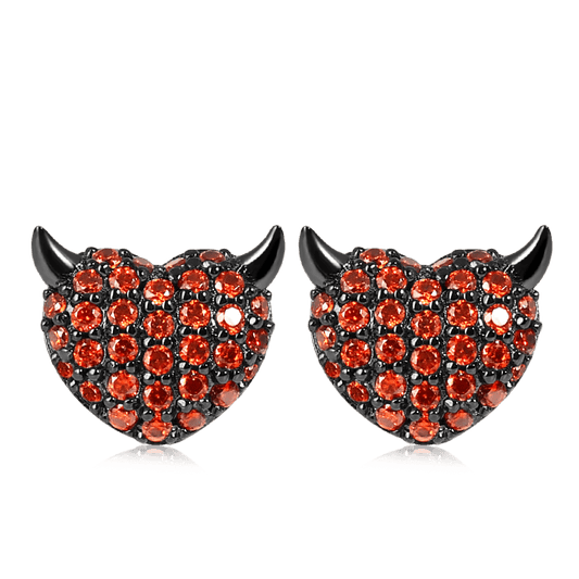 Gnoce Devil's Heart Red Stones Earstuds_1