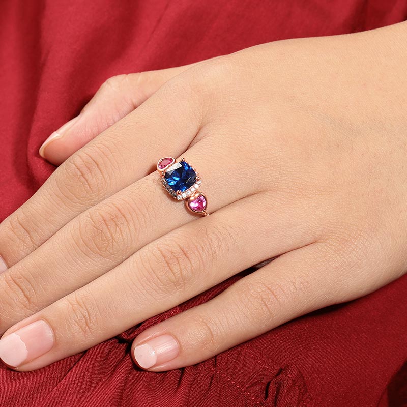 Gnoce Blue Sapphire Adjustable Ring_3