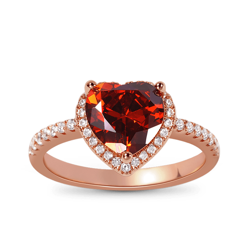 Gnoce Red Heart Shaped Halo Engagement Ring_1