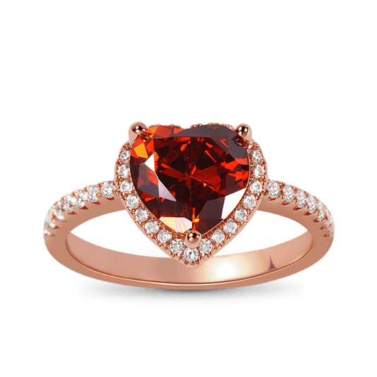 Gnoce Red Heart Shaped Halo Engagement Ring_1