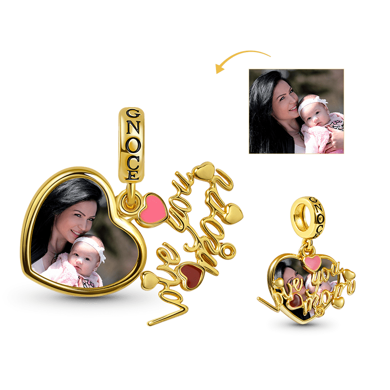 Gnoce Love You Mom Personalized Photo Charm_1