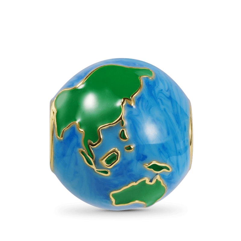 Earth Charm Bead Sterling Silver 18K Gold Plated_2