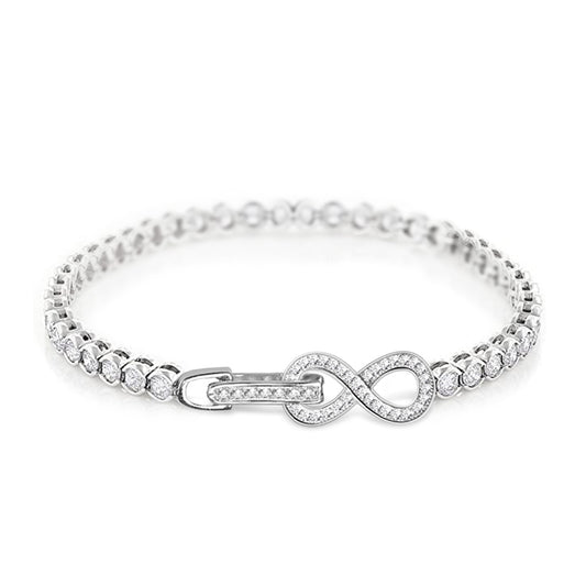 Infinite Love Tennis Bracelet With CZ Stones Sterling Silver_1