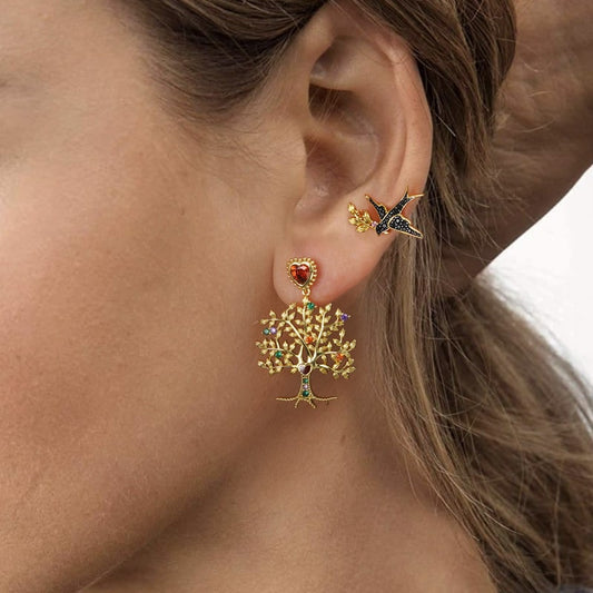 Gnoce Tree of Life & Swallow Earrings_3