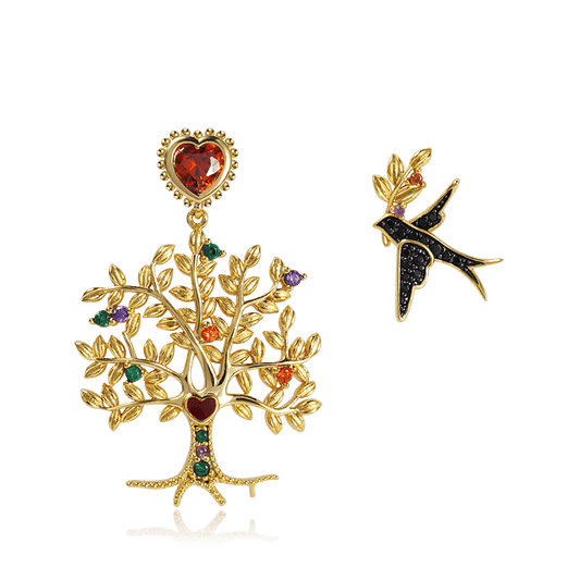 Gnoce Tree of Life & Swallow Earrings_1