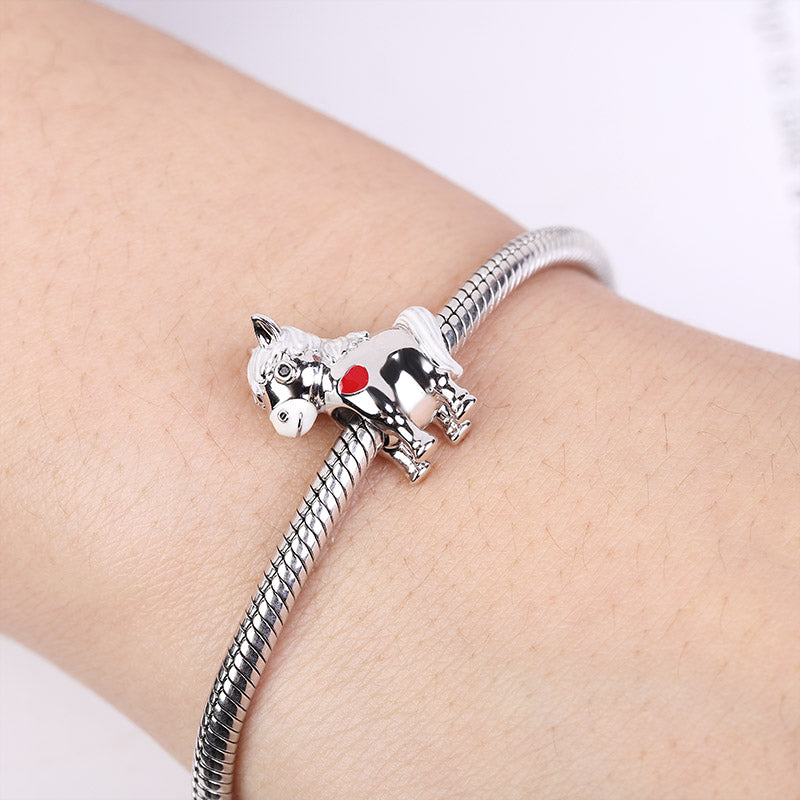 Gnoce Horse Charm Platinum-plated Silver Blend_3