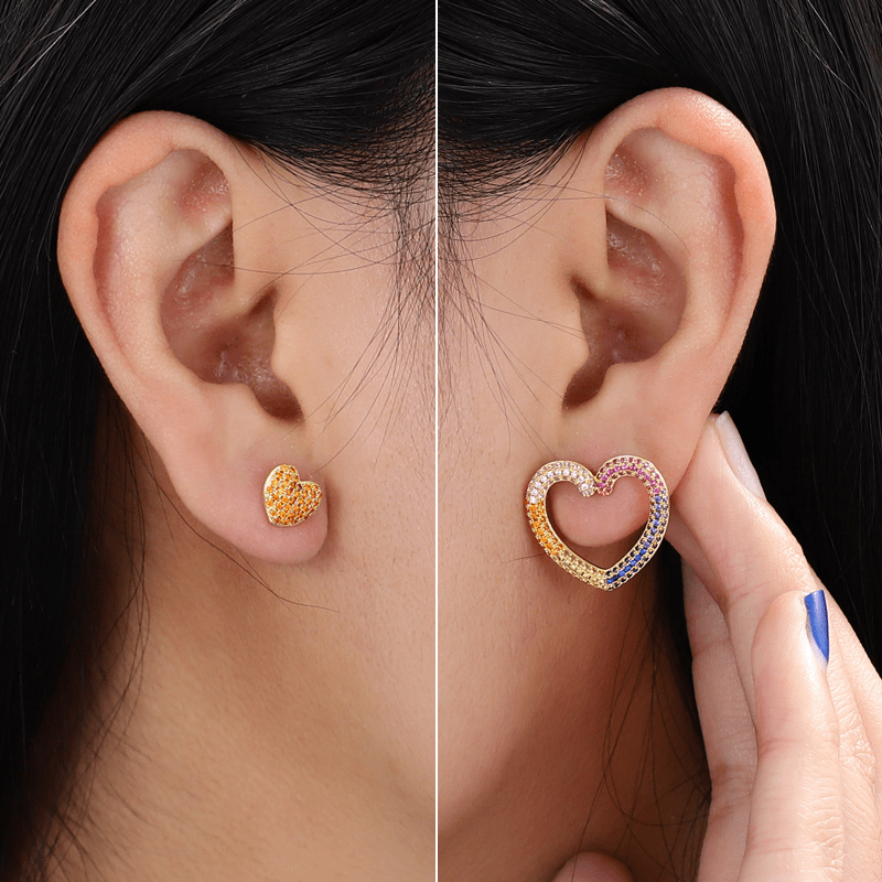 Gnoce Heart Crystal Stud Earrings_3