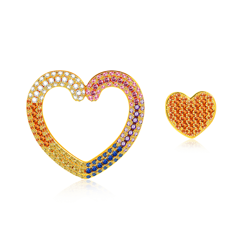 Gnoce Heart Crystal Stud Earrings_1