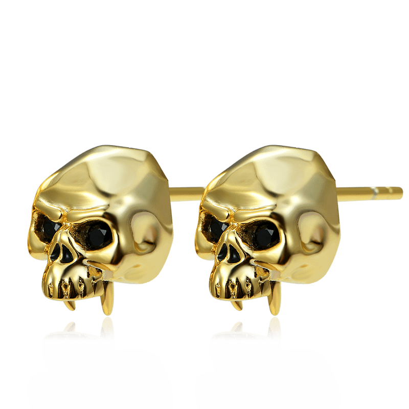 Gnoce Golden Skull Studs_2