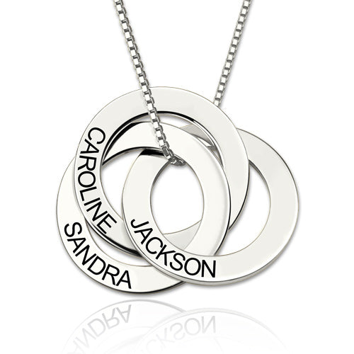 Gnoce "We Are Together" Engraved Russian Ring Necklace Sterling Silver_3