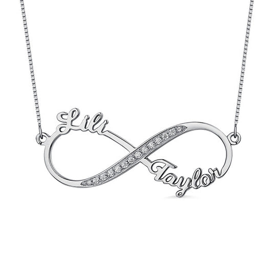 Gnoce "The Bodacious Gift" Custom Infinity 2 Names CZ NecklaceLead-free ECO Copper_1